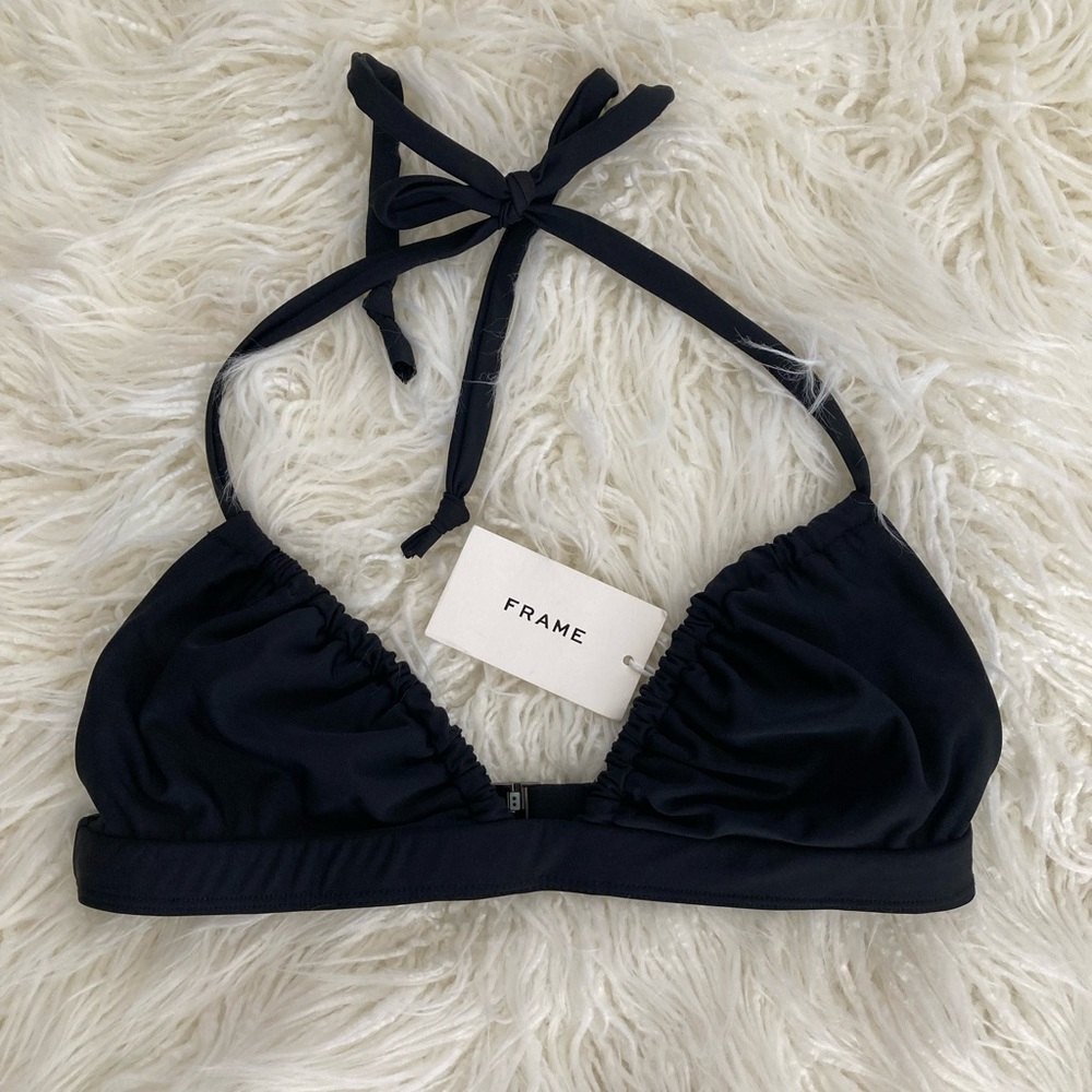 FRAME Black Triangle Bikini Top